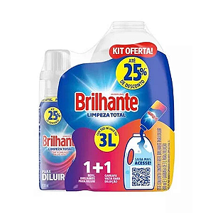Kit BRILHANTE Lava-Roupas Líquido Concentrado Para Diluir