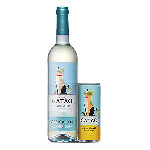 Vinho Português Verde GATÃO 750ml + Lata 250ml