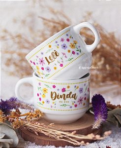 Xícara Jardim Encantado Porcelana 180mL