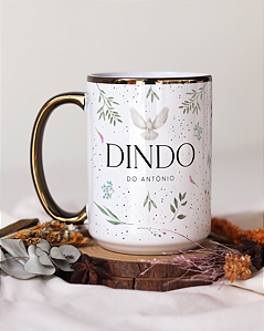 Caneca Jumbo Alça Cromada Jardim Divino