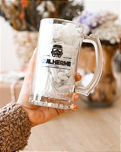 Canecão chopp vidro - O melhor pai da galáxia 475mL
