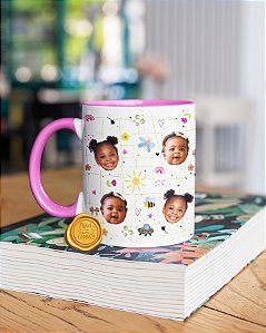 Caneca Rostinhos Elementos Menina