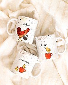 Kit de Canecas (3un.) Personalizadas "Fofoca? / Aceito!" – Presente criativo