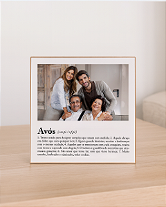 Quadro de mesa personalizado com foto significado avós 20x20cm