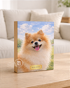 Quadro de mesa meu pet spitz alemão (lulu da pomerânia) personalizado com nome 15x20cm
