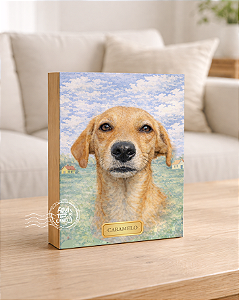 Quadro de mesa meu pet srd caramelo 2 personalizado com nome 15x20cm