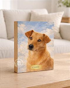 Quadro de mesa meu pet srd caramelo 3 personalizado com nome 15x20cm