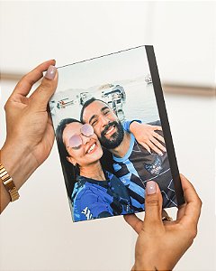 Quadro de mesa personalizado com foto (2 lados, frente e verso) 15x20cm