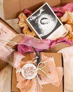 Quadro de mesa personalizado ultrassom revelação de gravidez 12x15cm