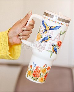Copo térmico tumbler Brasil botânico 1,2L