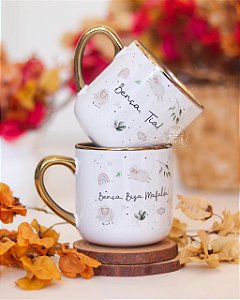 Caneca nobelle gold personalizada ovelhinhas 400mL