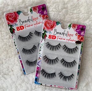 Cílios Postiços 8D (3 pares)