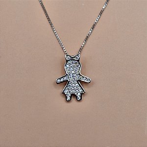 COLAR MENINA LAÇO CRAVEJADO