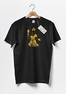 Camiseta Orixá Oxum Dourada Axé em Preto