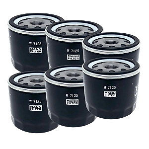 KIT 6 Filtros de óleo MANN W7125