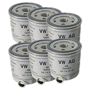 KIT 6 Filtro de óleo + BRINDE (Anel de Bujão) ORIGINAL Volkswagen
