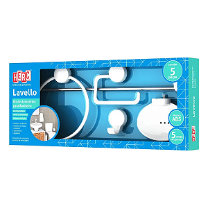 KIT ACESSORIOS ABS LAVELLO BRANCO  5PC herc