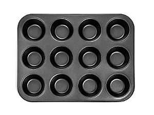 FORMA DE TEFLON CUPCAKE CONFEITUDO 12 ESPAÇOS