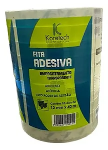 FITA ADESIVA TRANSPARENTE KORETECH 12 mm x 40 m 10 UN