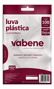 LUVA PLASTICA VABENE 100 UN