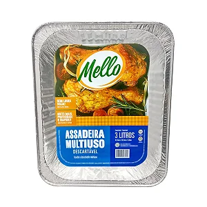 ASSADEIRA RETANGULAR ALUMINIO 3L MELLO