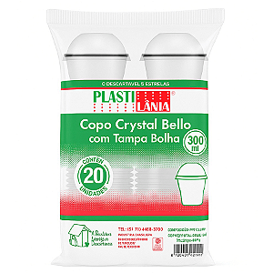 COPO CRYSTAL BELLO C/ TAMPA BOLHA 300ML 20 UN