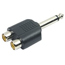 Adaptador P10 mono x 2 Jack RCA