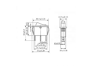 Chave Gangorra Liga e Desliga KCD3-102 - 16A 250V 2 TERMINAIS
