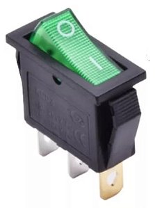 Chave Gangorra Liga e Desliga - KCD3-102 - Verde com LED