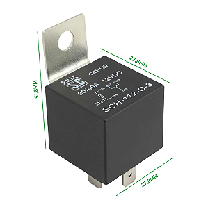 Relé Auxiliar 4 Pinos 12V 40A Com Chapa Universal Faróis