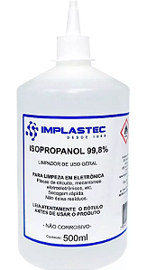 Álcool Isopropílico 500ml 99,8% Isopropanol - Implastec