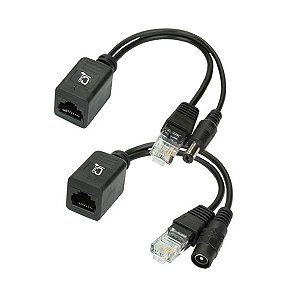 Cabo adaptador POE Macho x Femêa Preto - PROMOÇÃO