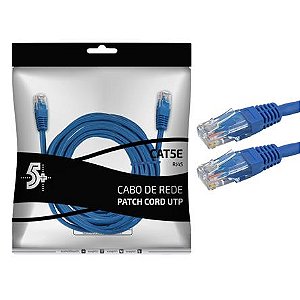 Cabo de Rede - Patch cord CAT5E UTP - 10 Metros - Azul