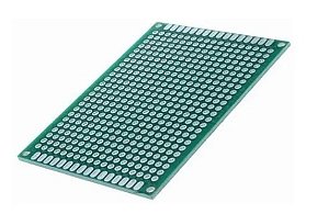 Placa Perfurada Dupla Face Verde - 5x7cm - Fibra de Vidro