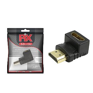 Adaptador HDMI 90 graus - Macho x Fêmea