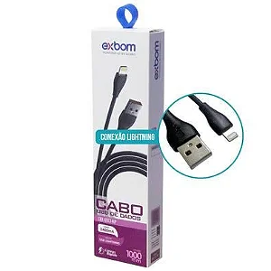Cabo USB A Macho x Lightning 1,0 Metro iPhone COR PRETA