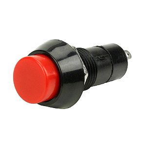Chave Push Button Com Trava PSB-11A 2 Terminais - Vermelha