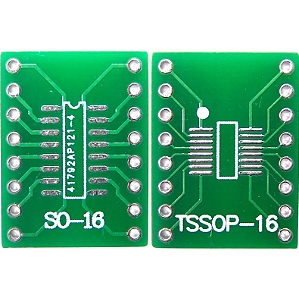 Adaptador de Placa SO16 PAD 2mm para DIP 16 - 15.47x21mm