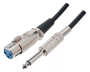 Cabo canon XLR para p10 mono - 5 Metros Preto