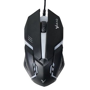 Mouse USB Gamer Yakao 1200 DPI Preto Led RGB - V1 GAMER - V1 GAMER