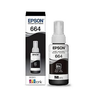 Tinta para Cartucho Epson Preto Original - T664120 - 4.000 páginas para L220, L365, L375, L380, L395, L555, L565, L575, L110, L1300 - T664120