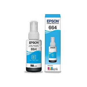 Tinta para Cartucho Epson Cyan Original - T664220 - 6.500 páginas para L220, L365, L375, L380, L395, L555, L565, L575, L110, L1300 - T664220