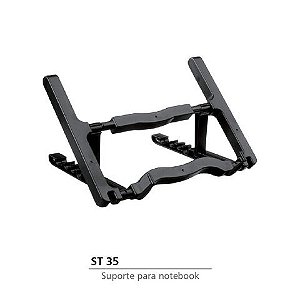 Base para Notebook Preto Ergonômico com 3 Niveis de Inclinação 15°, 30°, 45° - Masticmol - ST35.031 - ST35.031
