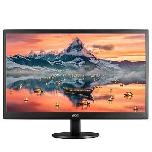Monitor Aoc Tela 18,5 LED 60Hz 5ms HD Preto 1x VGA 1x HDMI - E970SWHNL - E970SWHNL