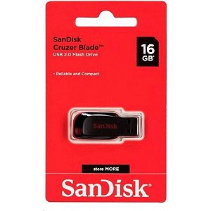 Pen Drive Sandisk 16GB Cruzer Blade - SDCZ50-016G-B35 - SDCZ50-016G-B35