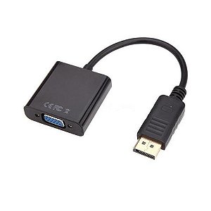 Conversor DisplayPort Macho para VGA Fêmea Preto JC-CB-DVGA F3 - 621 - com Cabo de 19cm - 621