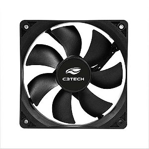 Cooler C3Tech 80x80x25 12V com Rolamento Preto - F7-MB10BK - F7-MB10BK