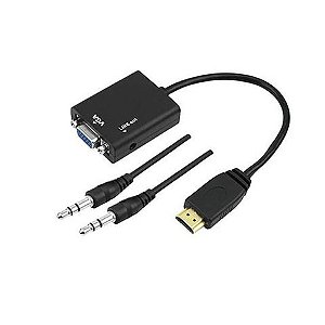 Conversor HDMI Macho para VGA Fêmea + Áudio - 12cm - 5+ - 075-0823 - 075-0823