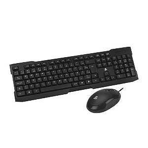 Kit Teclado + Mouse USB 5+ Combo Office Preto - KC-500 - 015-0069