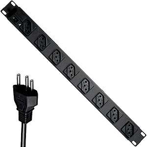 Régua para Rack 19" com 8 Tomadas 10A com Cabo de 1,10 Metros Preto Ipec - A2293 - A2293